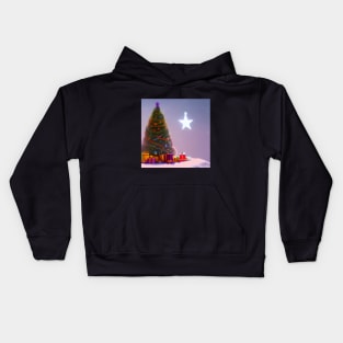 Christmas Tree and Star Kids Hoodie